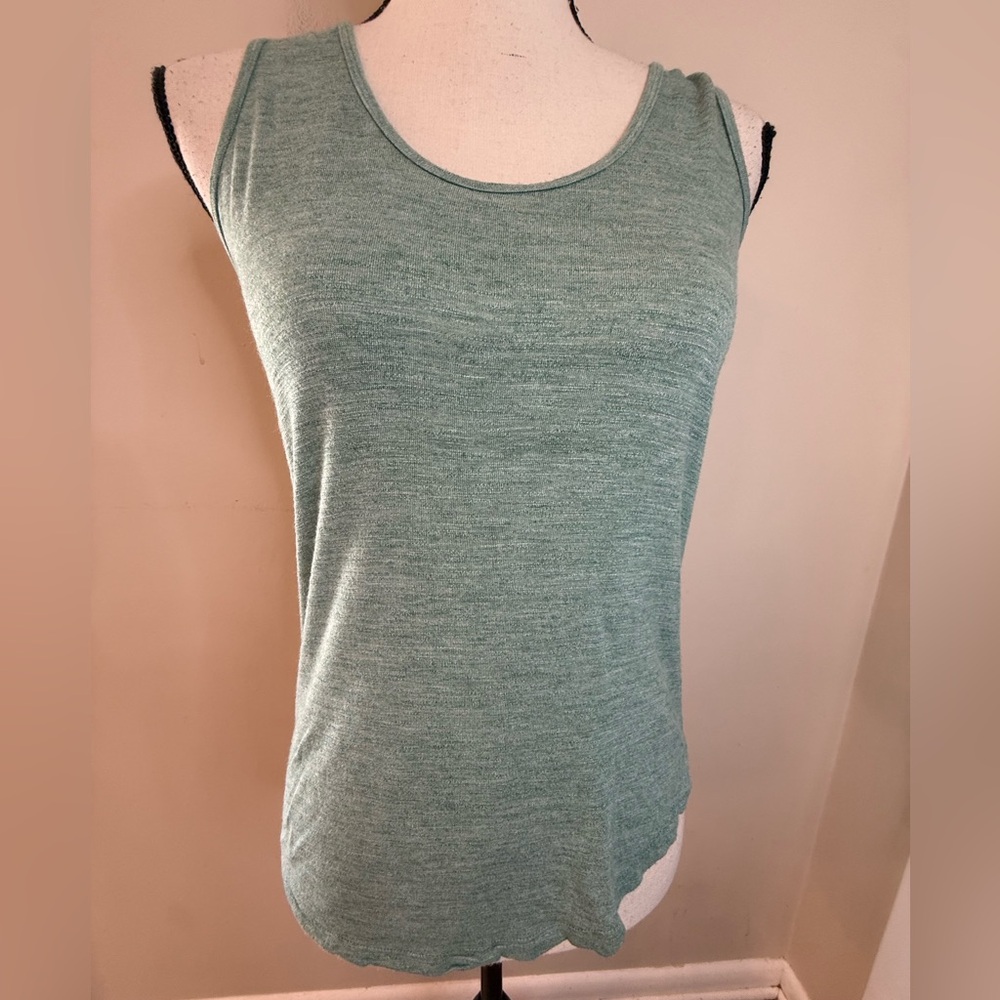 Madewell heather teal green tank top SZ XXS
